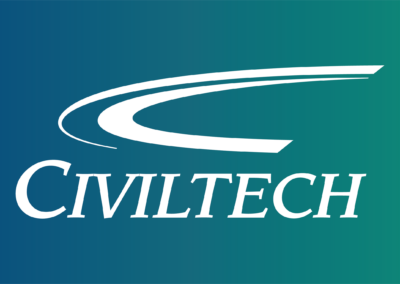 Civiltech logo reverse out CMYK
